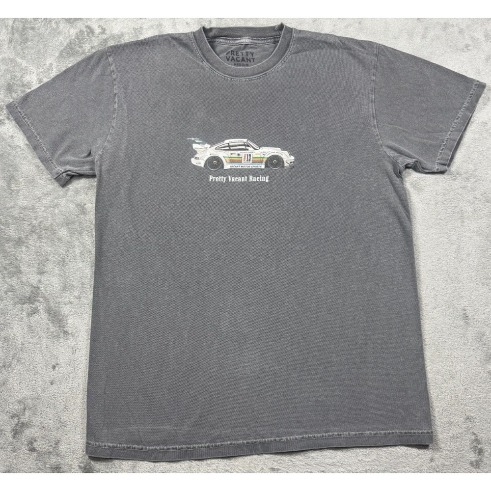 Pretty Vacant Racing Grand Prix Cities Graphic T-Shirt Gray Short Sleeve Sz Med